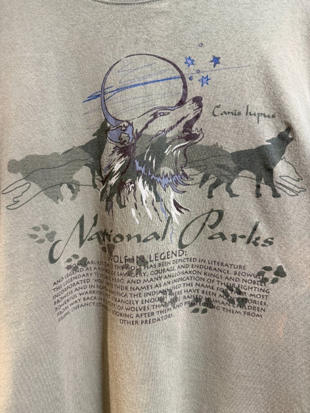 PRICE FIRM Vintage National Park Gear Graphic Wolf Animal Cotton T Shirt Tee XL - Picture 2 of 7